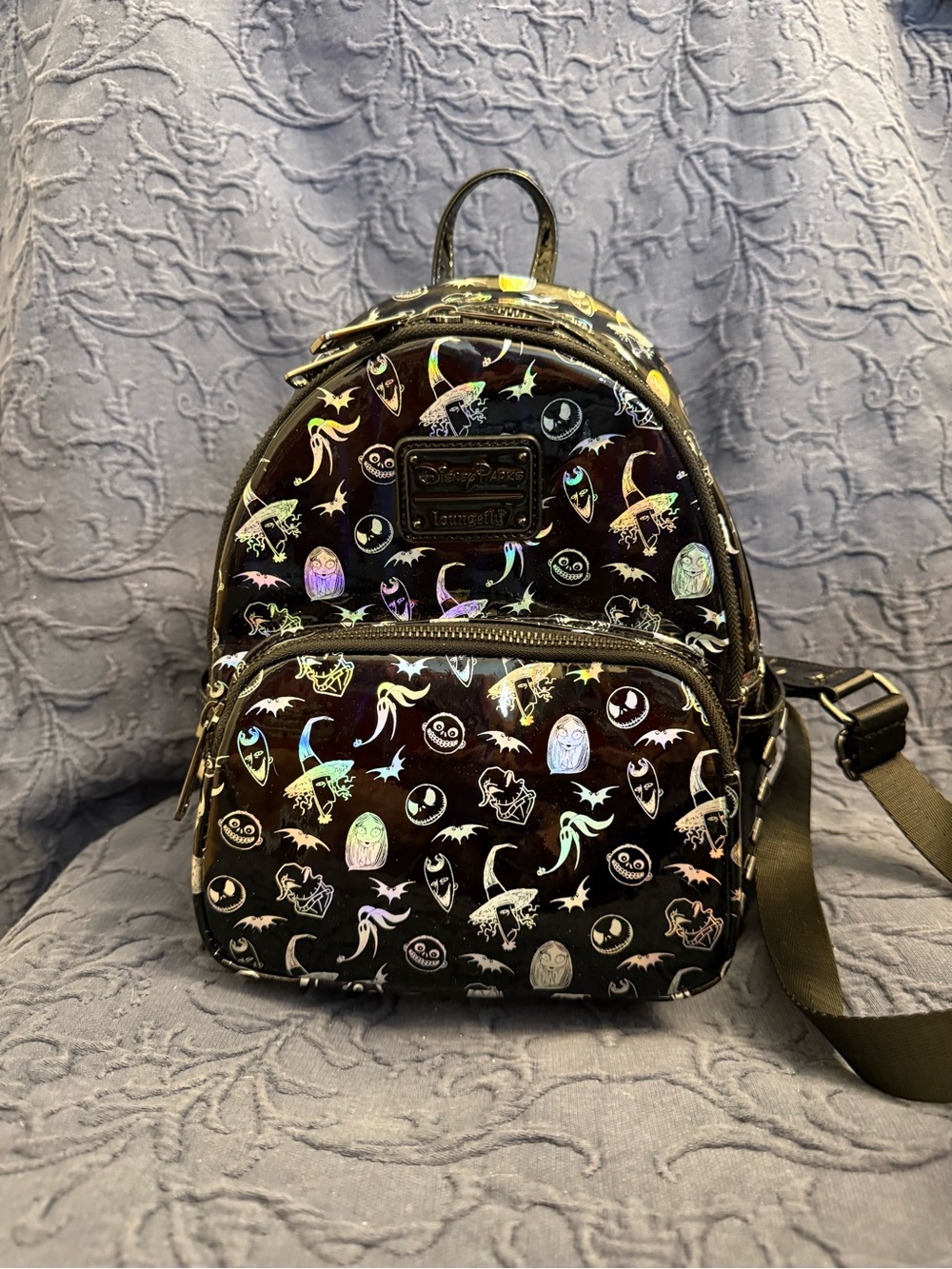 Loungefly Kids Holographic Black Animated Icons Mini Backpack